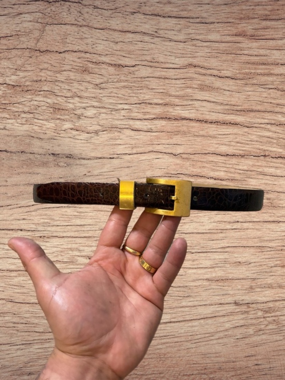 Vintage 1997 Italian Croc Leather Belt
